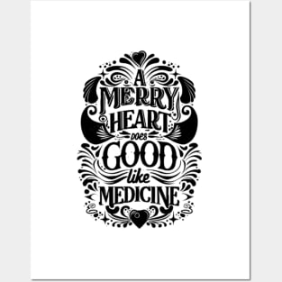 A Merry Heart Does Good Bible Verse Posters and Art